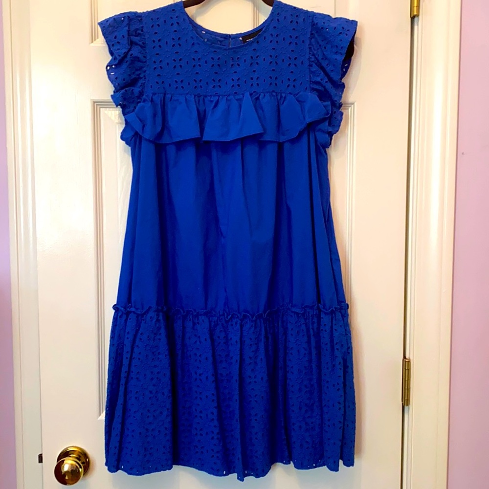 Who What Wear Blue Babydoll Dress with Pockets